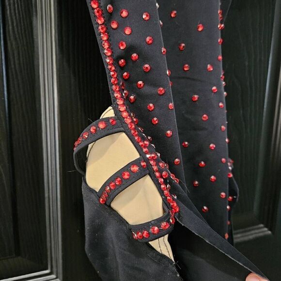 Weissman custom costume NWOT child medium black with red rhinestones contemporar - Picture 7 of 8